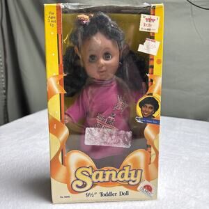 Vintage 1991 Sandy 9.5” Toddler Black Baby Doll Olmec Toys African American B